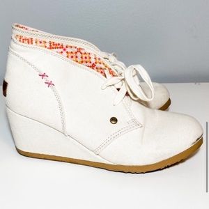 Cream White Wedge Shoes